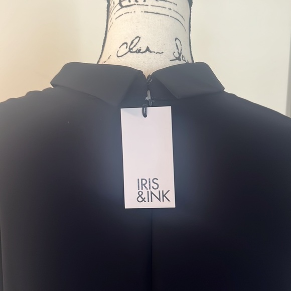 Iris and ink midnight blue knee length dress with back zipper size uk14 - Picture 5 of 6